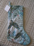 Coastal Collection Beaded Coral Sea Turtle & Ornament Christmas Stocking 22 Nwt. Fixed Price $40.99.