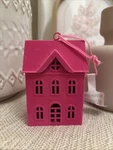 Wondershop Target Christmas Ornament Pink Cottage Townhouse Flocked Velvet. Fixed Price $9.00.
