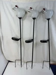 3 Christmas Holiday Mouce Handmade Art Glass Garden Stake: Solar Led Path Light. Fixed Price $58.50.
