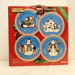 Debbie Mumm Jolly Snowmen Set Of 4 Dessert Salad Plates Sakura Winter Christmas. Fixed Price $16.95.