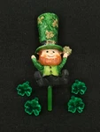 Patrick's Clover Leprechaun Topper & 5 Lights For Ceramic Christmas Tree Star. Fixed Price $12.95.