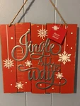 Christmas Hanging Decoration Wall Door Wood And Metal Jingle The Way. Fixed Price $7.99.