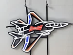 Airplane Fighter Jet Led Neon Sign Light With Dimmer Hanging 24"X20". Fixed Price $207.90.