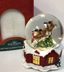 Kurt S. Adler 100MM Musical Santa Reindeer Sleigh Snow Globe Christmas Wind Up. Fixed Price $24.95.
