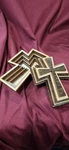 Tim Weberding Wooden Cross Trinket Dish Hand Carved Religious Collectible Art 4". Fixed Price $27.99.