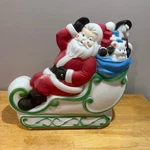 Vtg General Foam Santa In Sleigh Blow Mold Christmas Light Up Decor 24" 90S Mcm. Fixed Price $269.99.