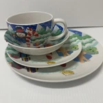 Snowman Christmas 4PC Ceramic Dinner Mug Bowl Salad Plates 2SETSAVAIL. Fixed Price $19.95.