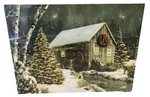 Christmas Lighted Color Changing Canvas Wall Print Snow Holiday Home Decor 12X15. Fixed Price $16.99.