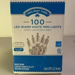 Holiday Time Warm White Mini Christmas Lights 100 Ct 24.5 Ft Wire. Fixed Price $8.99.