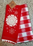 Set 2 Nwt Dii White Falling Snowflakes Christmas Kitchen Towel Embroidered. Fixed Price $22.95.
