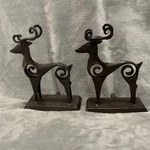 Vtg 2 Heavy Cast Iron Reindeer Stocking Holders Mantle Hangers Christmas Holiday. Fixed Price $49.99.