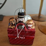 Fao Schwarz Glass Christmas Ornament Shopping Bag Of Toys Glitter 4" X 3" 1.25. Fixed Price $12.99.