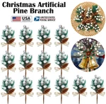 20 Christmas Artificial Pine Branch Cone Berry Holly Flower Pick Home Decor Usa. Fixed Price $8.99.