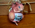 G. Debrekht Squirrel Figurine With Hand Painted Winter Scene Clip-on Ornament. Fixed Price $44.57.