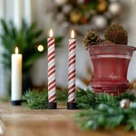 Ragon House Christmas 8.5" 3D Flame 2 Pc Candy Cane Flicker Taper Candle 6HR Tim. Fixed Price $20.00.