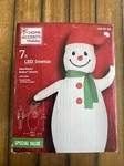 Home Accents Holiday 7 Ft. Led Snowman Inflatable. Fixed Price $17.95.