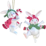 Kurt Adler Snow White Rabbit Christmas Ornament Set 2 Resin Hat Scarf 3 Inch. Fixed Price $10.14.