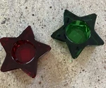 Crate & Barrel 6-CHRISTMAS Star Votive Holders, Red Green. Fixed Price $27.47.