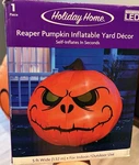 Gemmy Halloween 5 Ft Wide Led Reaper Pumpkin Yard Airblown Inflatable. Fixed Price $55.00.