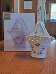 Mikasa Christmas Holly Berry Holiday Lace Porcelain 1/2" Basket RL040-755 Nib. Fixed Price $19.99.
