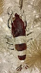 Pottery Barn 6X2.75 Hand Blown Glass Jeweled Lobster Coastal Christmas Ornament. Fixed Price $25.00.