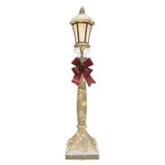 6' Warm White Led Gold Christmas Lamp Post W/ Red Bow Outdoor Yard Holiday Decor. Fixed Price $228.00.