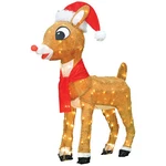 Productworks 32" Rudolph W/santa Hat & Scarf Pre-lit Christmas Yard Decor (used). Fixed Price $71.24.
