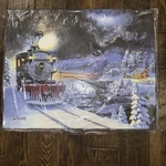 Mr Christmas Tom Newsom Train Polar Express Illuminated Canvas 19X16. Fixed Price $28.68.