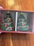 Pfaltzgraff Christmas Tree Salt & Pepper Shakers Hand Painted 3.5 2013 New. Fixed Price $9.30.