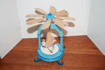 Vtg German Wooden Pyramid Carousel With Marguerite Angels By Erzgebirge Expertic. Fixed Price $40.00.