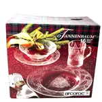 Vtg Arcoroc Tannenbaum Christmas Tree Holly Glass 16 Piece Dinner Set Usa. Fixed Price $85.00.