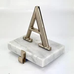 Letter Genuine Marble Monogram Stocking Holder Initial Xmas Holiday Wondershop. Fixed Price $31.99.