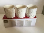 Nib Set Of 3 Mikasa Holiday Elegance Fine Porcelain Candle Holders FK001 Santa. Fixed Price $17.99.