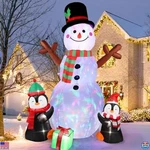Aerwo 6FT Inflatable Christmas Yard Decor - Snowman & Penguins With Led Lights. Fixed Price $69.98.