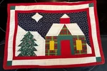 Of 12 Vintage Quilted Christmas Placemats House Tree Stars American Pacific. Fixed Price $18.19.