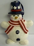 Patriotic Snowman Ornament Usa Red White Blue Christmas Mitchell Import Co. Fixed Price $14.99.