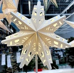 Ikea Strala Star Light Pendant / Table Lamp Shade, Snowflake White 19" - New. Fixed Price $19.99.