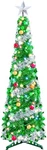 Joiedomi 5 Ft Pop Up Christmas Green Tree With Lights, Collapsible Tinsel. Fixed Price $67.45.
