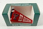 Old World Christmas Texas Tech Pennant Mouth Blown Glass Ornament Red Football. Fixed Price $17.99.