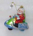 Living Quarters Glass Christmas Ornament Santa Space Suit W/ Ray Gun, Scooter. Fixed Price $14.40.