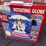 Gemmy Air Blown Inflatable Christmass Bears Rotating Globe Center. Fixed Price $450.00.