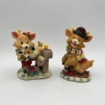 Holiday Collection Reindeer Figurines 3.25"H World Bazaars Inc. Lot Of. Fixed Price $9.99.