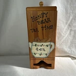 Vintage Wooden Tea Bag Holder Wall Mount Honey Bear Folk Art Country Kitchen. Fixed Price $24.99.