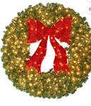 Best Choice Products 36IN Artificial Pre-lit Fir Christmas Wreath With Bow. Fixed Price $55.99.