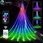 Christmas Tree Waterfall Lights 200LED Rgb Color Changing For Indoor Outdoor. Fixed Price $26.99.