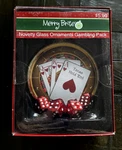 Merry Brite Texas Hold 'em Gambling Roulette Casino Christmas Glass Ornament. Fixed Price $8.00.