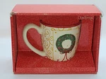 Dayspring Holiday Mug, Decorative Ceramic Christmas Wreath. Fixed Price $12.49.