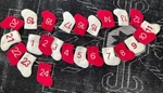 Crate Barrel Countdown Christmas Garland- 1-24 Stockings-new-nwot. Fixed Price $44.95.