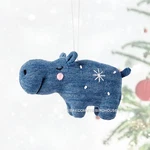 Hippopotamus Christmas Ornament Plush 5" Embroidered. Fixed Price $16.95.