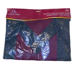 Vintage Holiday Time Rayon Table Christmas Runner W/ Embroidery & Beads 72 X14. Fixed Price $14.49.